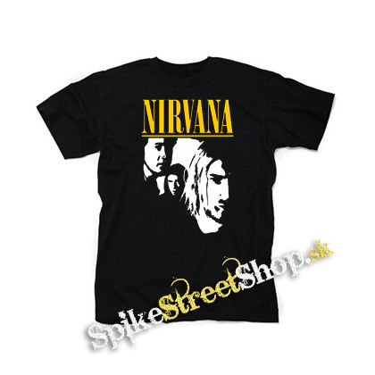 NIRVANA - Yellow Logo Band - čierne detské tričko