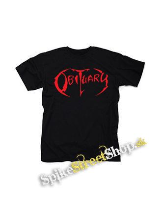 OBITUARY - Red Logo - čierne detské tričko