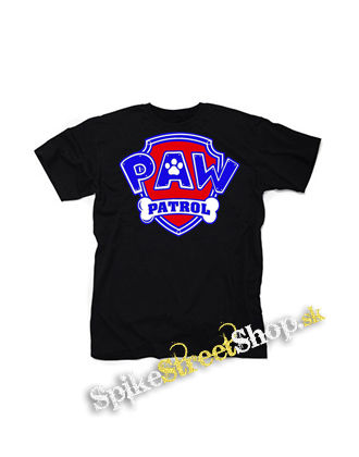 PAW PATROL - LABKOVÁ PATROLA - Logo Color - čierne detské tričko