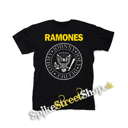 RAMONES - Yellow Logo White Symbol - čierne detské tričko