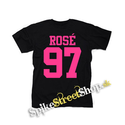 ROSÉ 97 - Pink Logo - čierne detské tričko