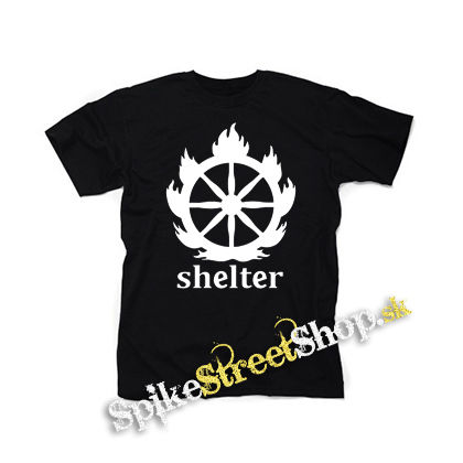 SHELTER - Logo - čierne detské tričko