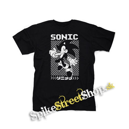 SONIC THE HEDGEHOG - Ježko Sonic - čierne detské tričko