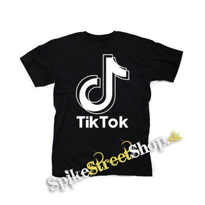 TIK TOK - Double Logo - čierne detské tričko