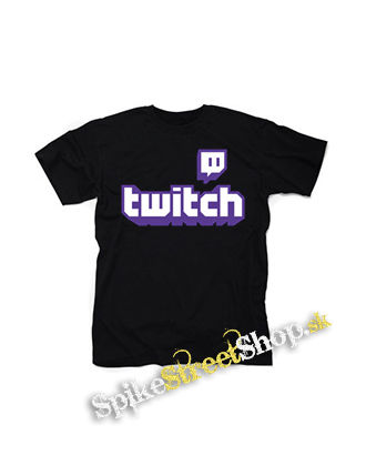 TWITCH - Purple Logo Sign - čierne detské tričko
