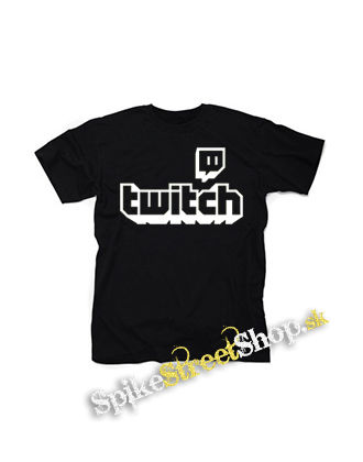 TWITCH - White Logo Sign - čierne detské tričko
