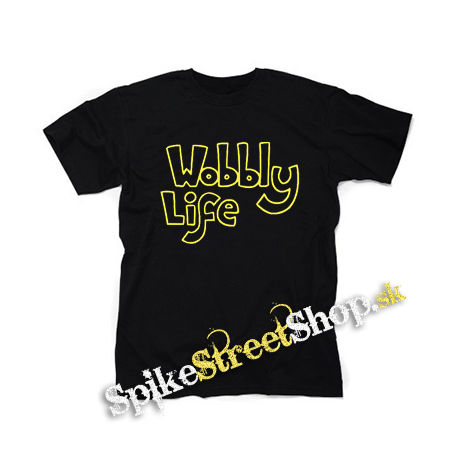 WOBBLY LIFE - Logo Yellow - čierne detské tričko