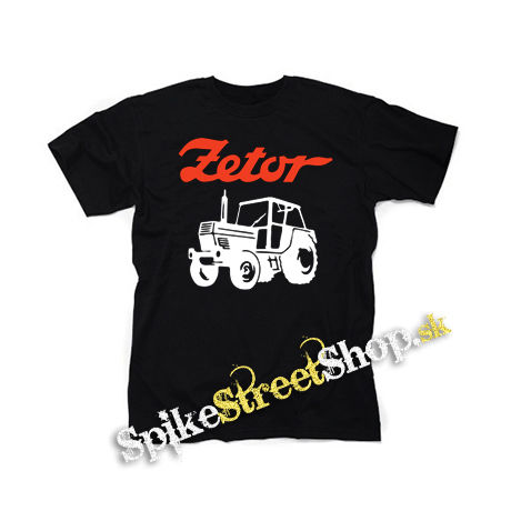 ZETOR - Červené logo a traktor - čierne detské tričko