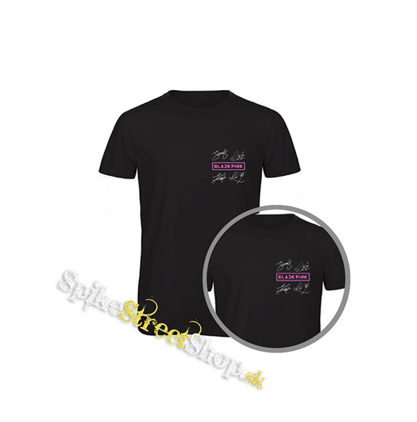 BLACKPINK - Logo & Signature - čierne detské tričko