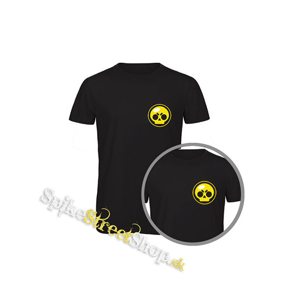 BRAWL STARS - Yellow Skull - čierne detské tričko