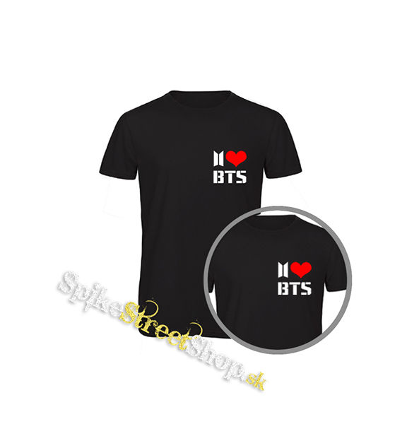 I LOVE BTS - čierne detské tričko