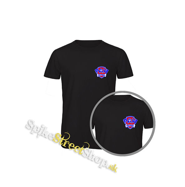 PAW PATROL - LABKOVÁ PATROLA - Logo Color - čierne detské tričko