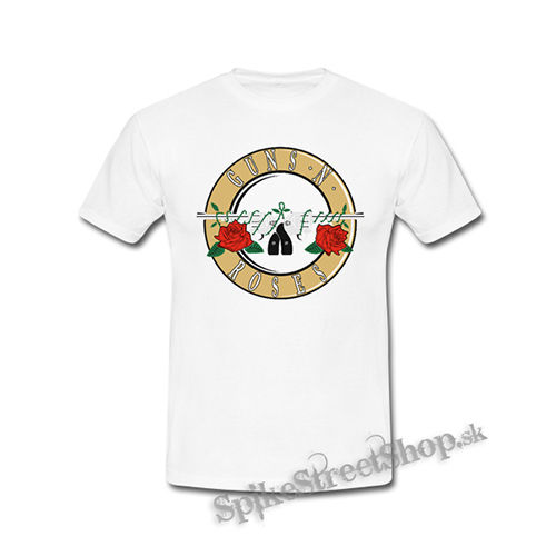 GUNS N ROSES - Classic Logo - biele pánske tričko