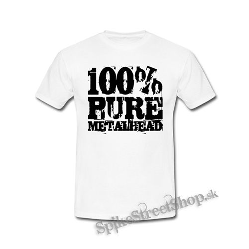 100% PURE METAL HEAD - biele detské tričko