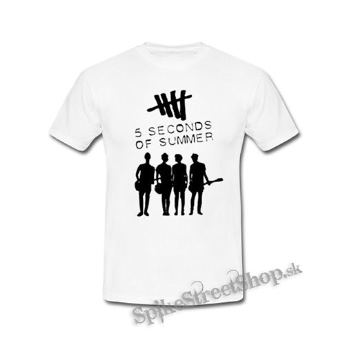 5 SECONDS OF SUMMER - Logo & Band - biele detské tričko