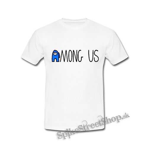 AMONG US - Blue Black Logo - biele detské tričko