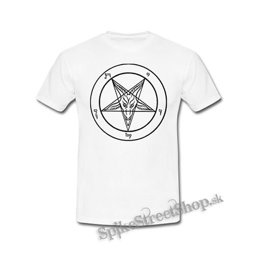 BAPHOMET -Pentagram CIERNE - biele detské tričko