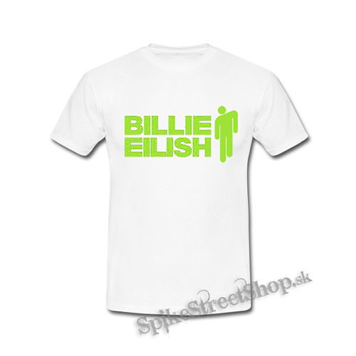 BILLIE EILISH - Logo And Stickman - biele detské tričko
