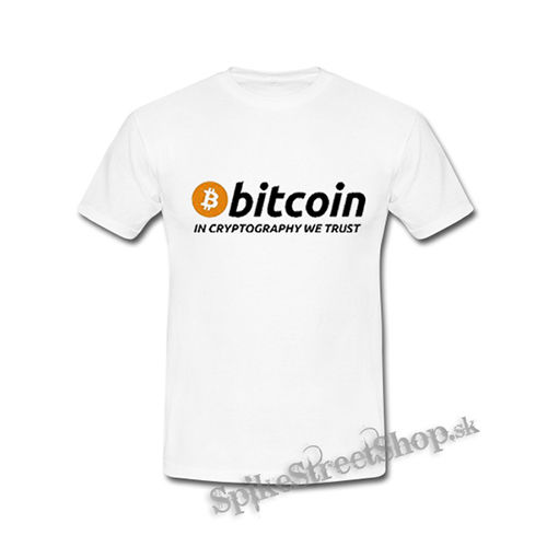 BITCOIN - In Cryptography We Trust - biele detské tričko