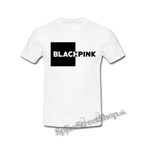 BLACKPINK - Pink Square Crest BW - biele detské tričko
