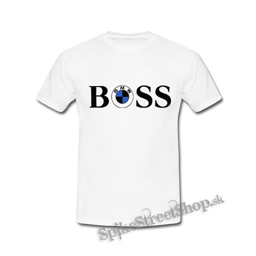 BMW BOSS - biele detské tričko