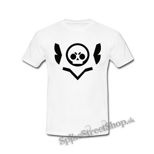 BRAWL STARS - Skull - biele detské tričko