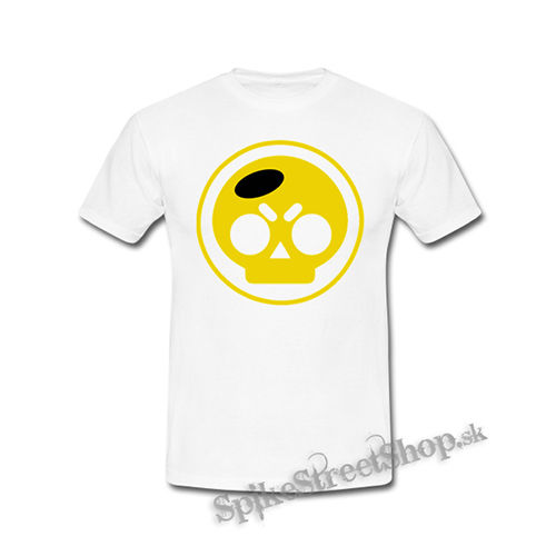 BRAWL STARS - Yellow Skull - biele detské tričko