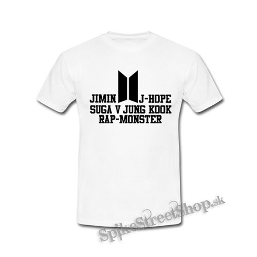BTS - BANGTAN BOYS - Names Crest Logo - biele detské tričko