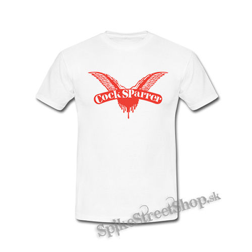 COCK SPARRER - Red Logo - biele detské tričko