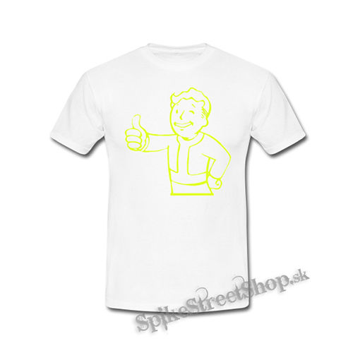 FALLOUT - Vault Boy Green Neon - biele detské tričko