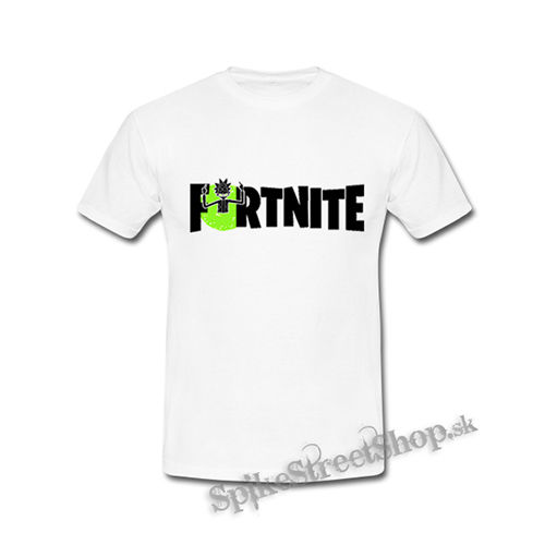 FORTNITE Season 7 - Rick Sanchez Logo - biele detské tričko