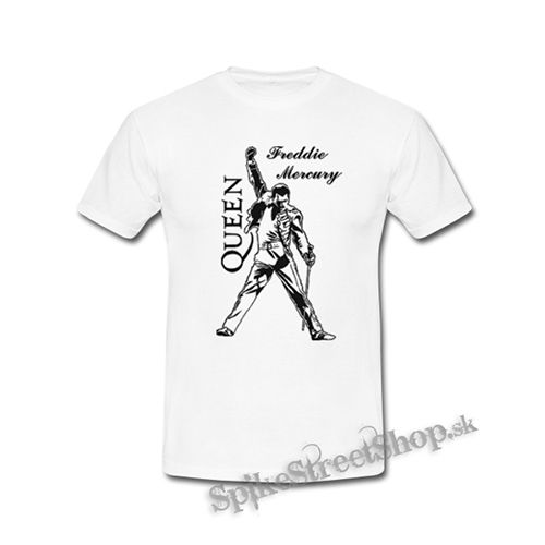 FREDDIE MERCURY - Logo & Portrait - biele detské tričko