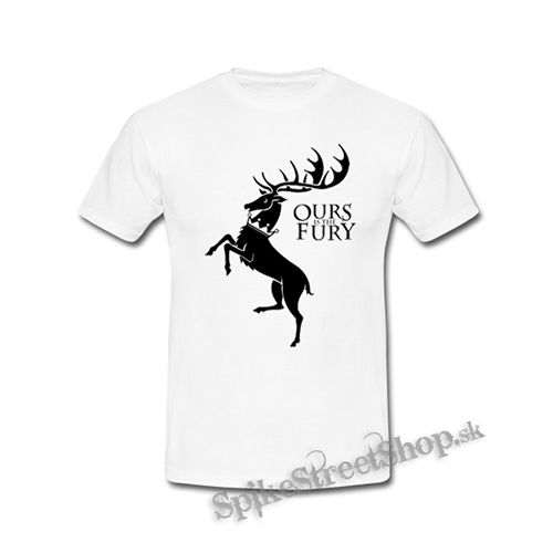 GAME OF THRONES - OURS IS THE FURY - House Baratheon - biele detské tričko