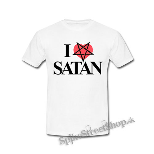 I LOVE SATAN - Pentagram Heart - biele detské tričko