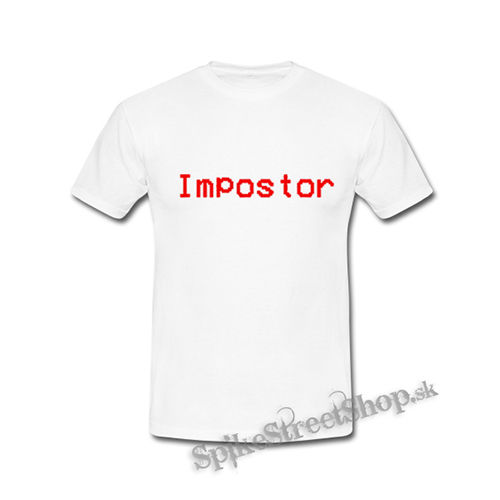 IMPOSTOR - Among Us Red Slogan - biele detské tričko