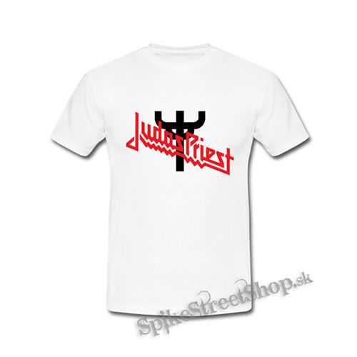 JUDAS PRIEST - Classic Logo Cross Symbol - biele detské tričko