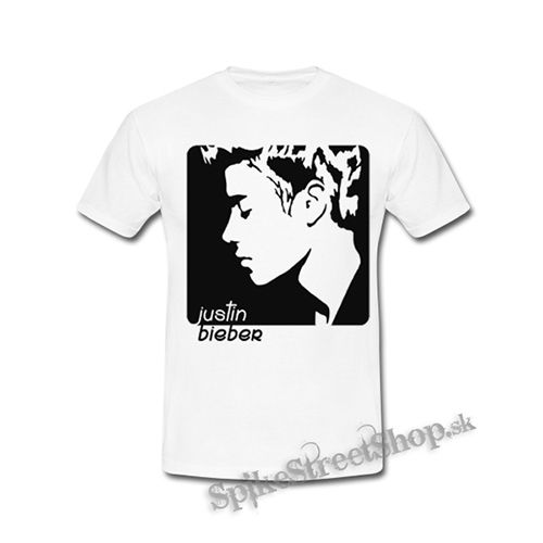 JUSTIN BIEBER - Logo & Portrait Motive 2 - biele detské tričko