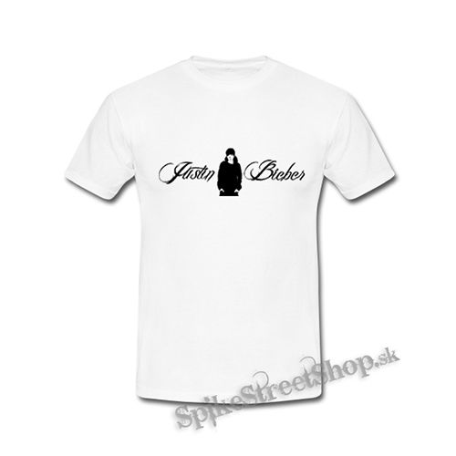 JUSTIN BIEBER - Logo - biele detské tričko