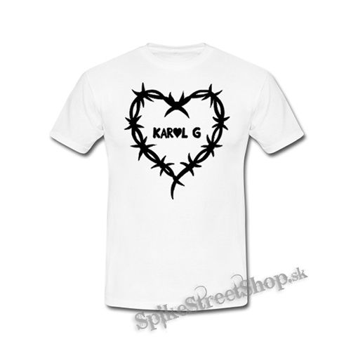 KAROL G - Barbed Wire Heart Logo - biele detské tričko