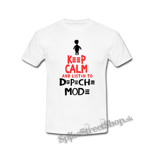KEEP CALM AND LISTEN TO DEPECHE MODE - biele detské tričko