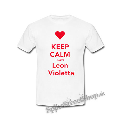 KEEP CALM I LOVE LEON VIOLETTA - biele detské tričko