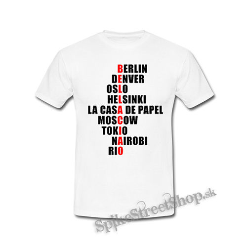 LA CASA DE PAPEL - Bella Ciao Names - biele detské tričko