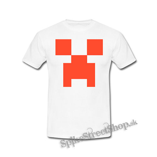MINECRAFT - Red Creeper - biele detské tričko