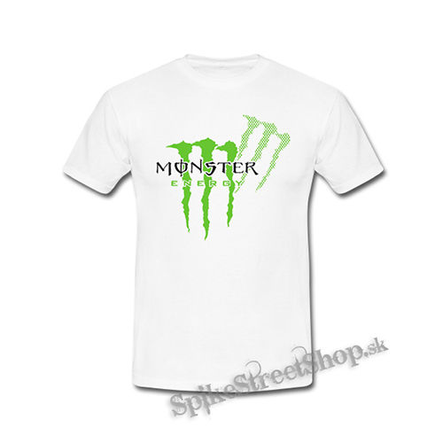 MONSTER ENERGY - Green Logo Honey Bee - biele detské tričko