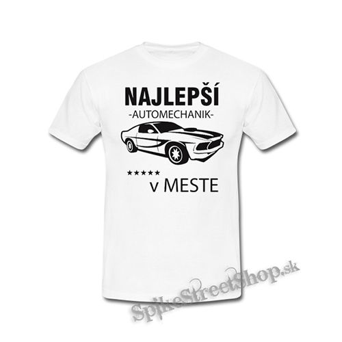 NAJLEPŠÍ AUTOMECHANIK v meste - biele detské tričko