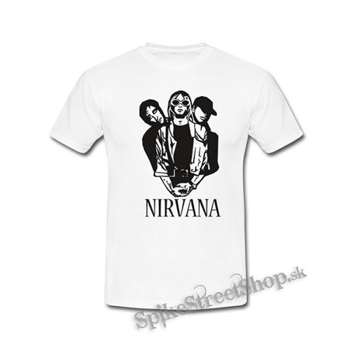 NIRVANA - Band Graffiti Poster - biele detské tričko