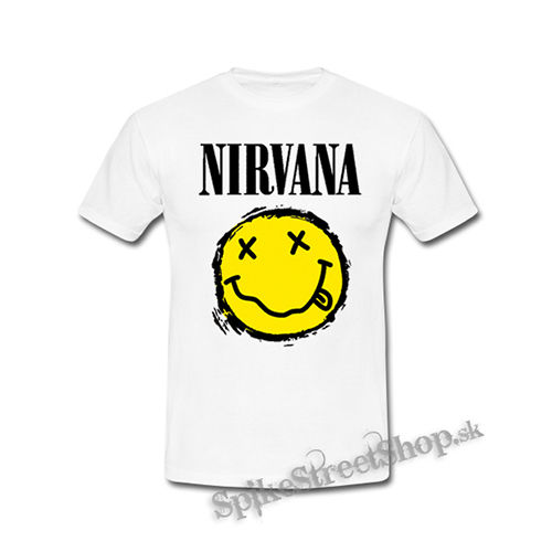 NIRVANA - Yellow Black Smile - biele detské tričko