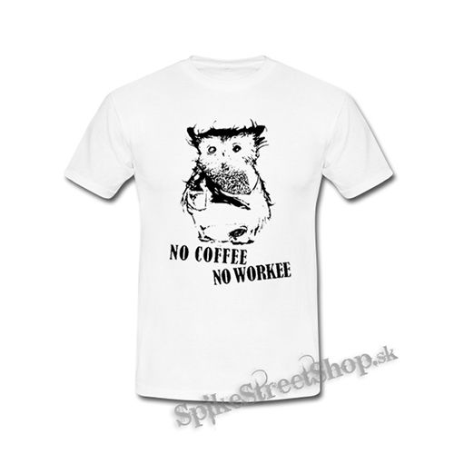 NO COFFEE NO WORKEE - biele detské tričko