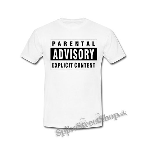 PARENTAL ADVISORY EXPLICIT CONTENT - Logo - biele detské tričko