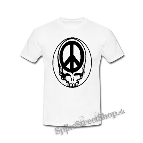 PEACE SKULL - biele detské tričko